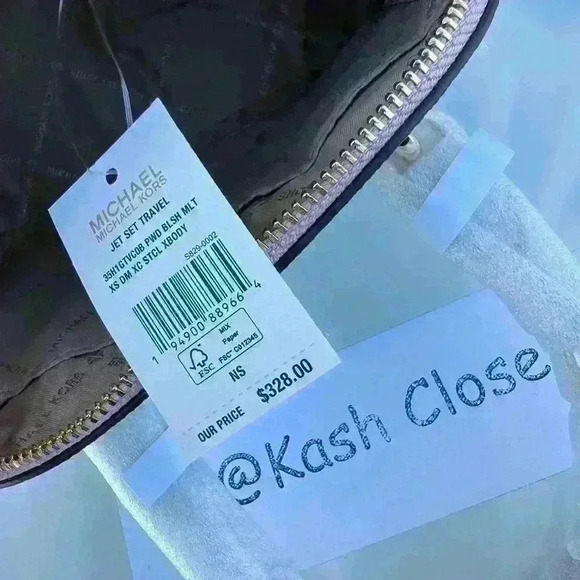 Michael Kors Dome Satchel XS Crossbody Jet Set MK Logo Signature Powder Blush - Picture 7 of 8